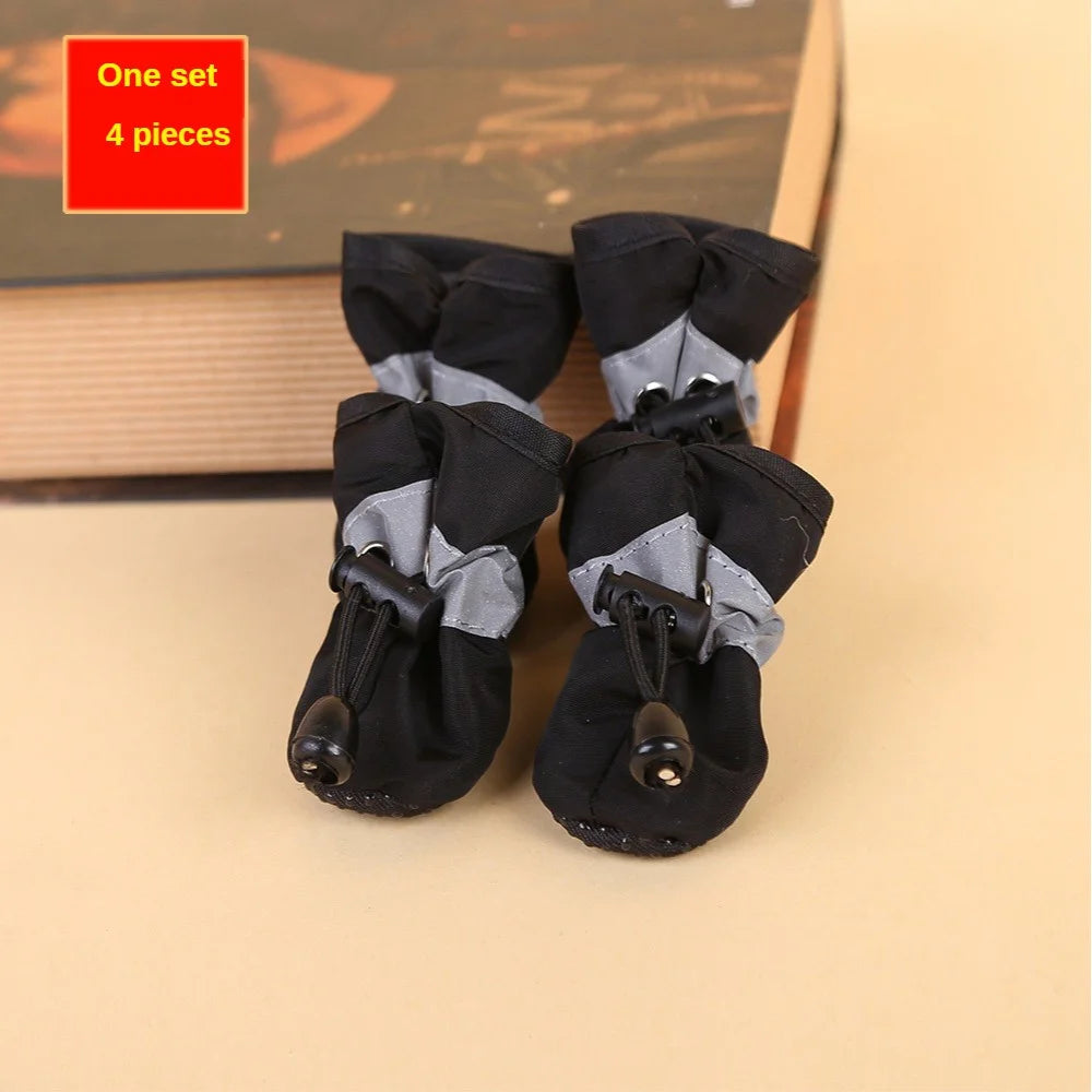 Waterproof Dog Boots – Anti-Slip Paw Protectors for Small Dogs (Set of 4)