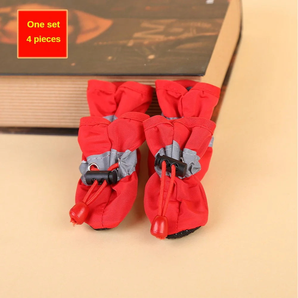 Waterproof Dog Boots – Anti-Slip Paw Protectors for Small Dogs (Set of 4)