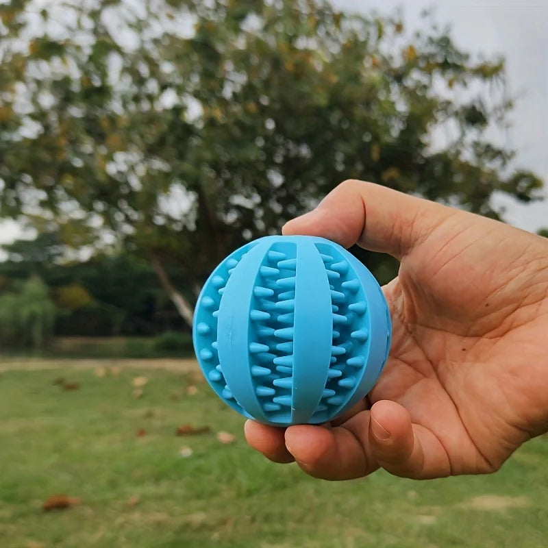 Treat Dispensing Dog Ball – Interactive Rubber Chew Toy for Boredom Relief