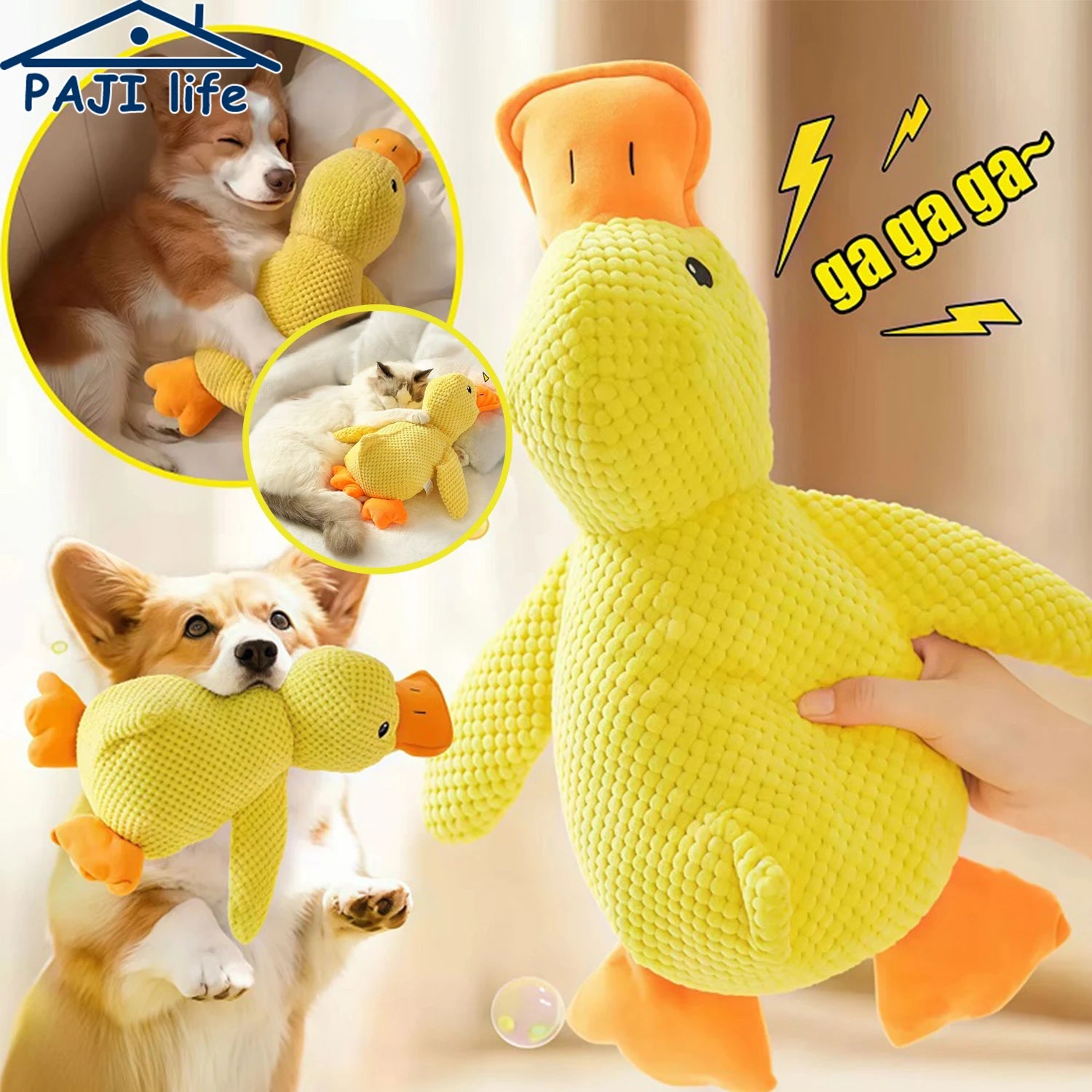 Squeaky Duck Dog Toy – Soft Plush Chew & Comfort Toy for Small & Large Dogs