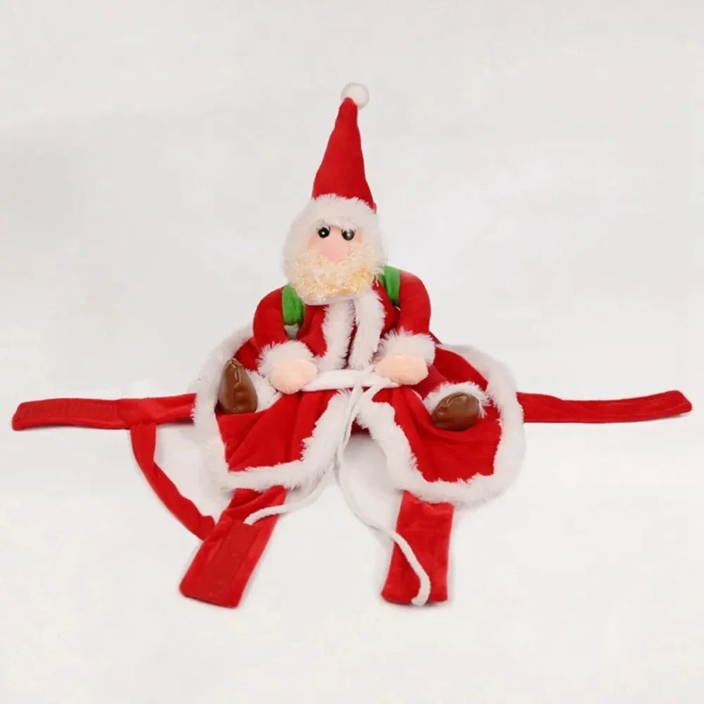 Santa Riding Dog Costume – Funny Christmas Pet Outfit