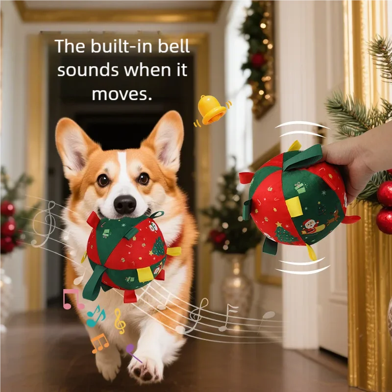 Christmas Squeaky Dog Toy Balls – 1 or 2 Pack