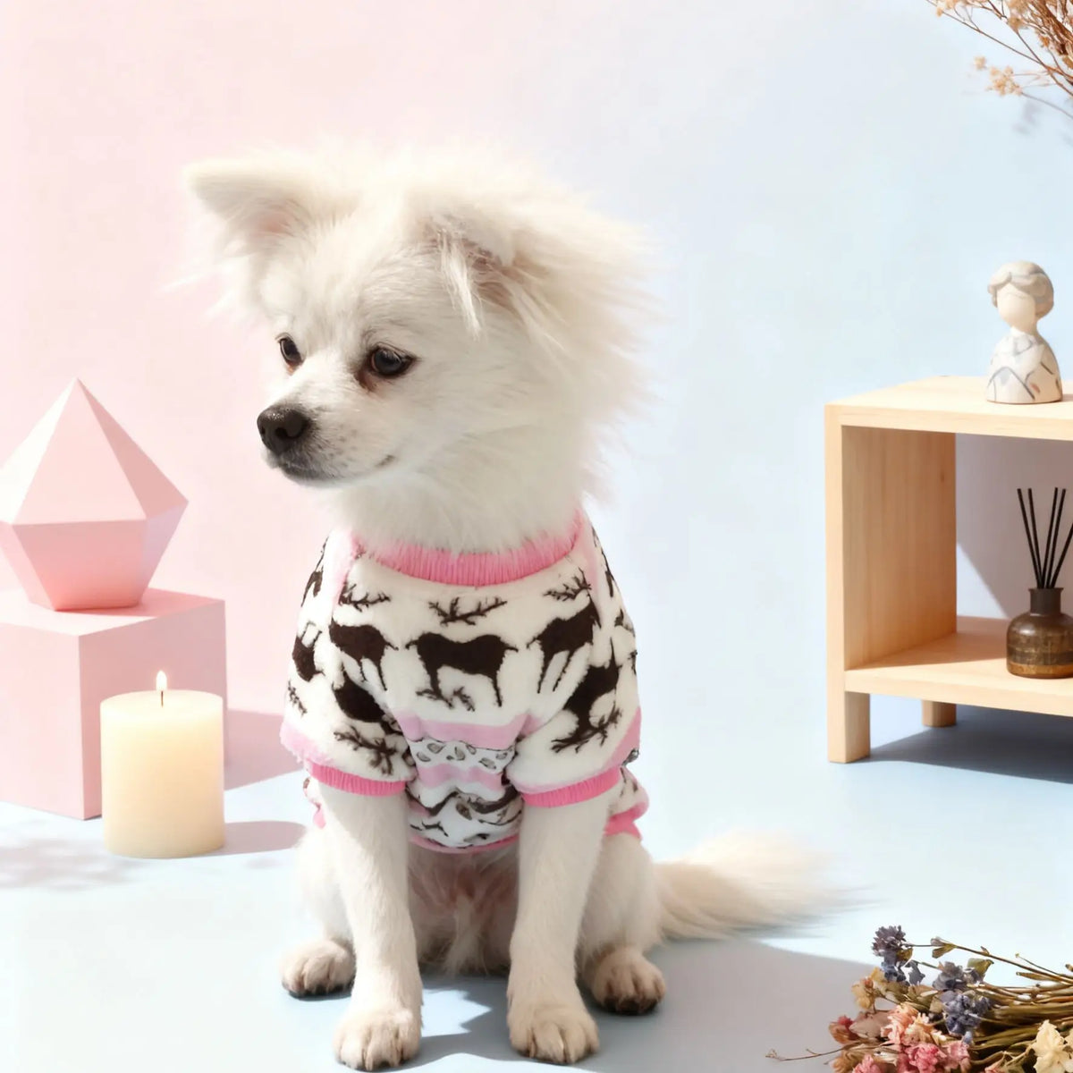 Christmas Dog Sweater – Cosy Red & Pink Pet Jumper