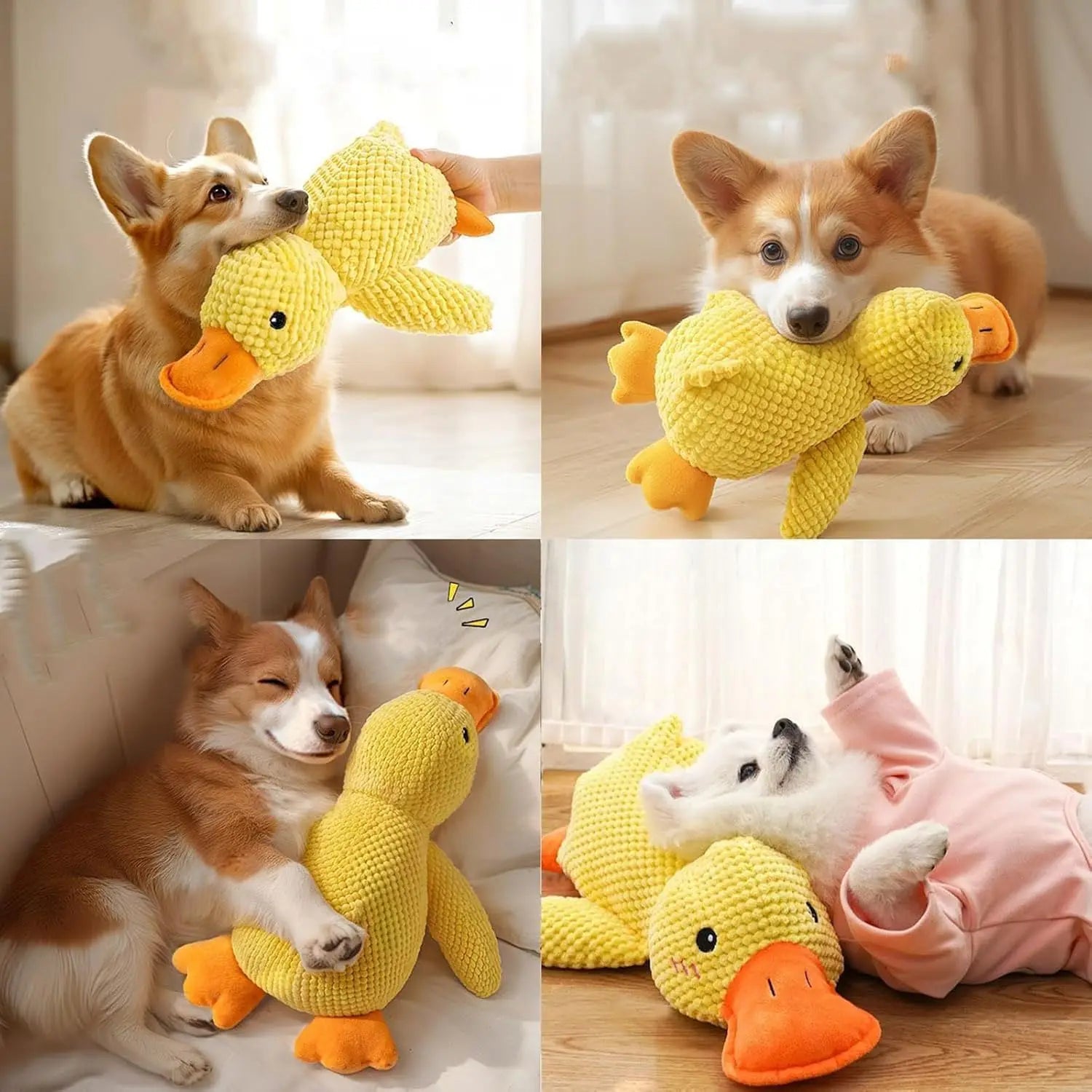 Squeaky Duck Dog Toy – Soft Plush Chew & Comfort Toy for Small & Large Dogs