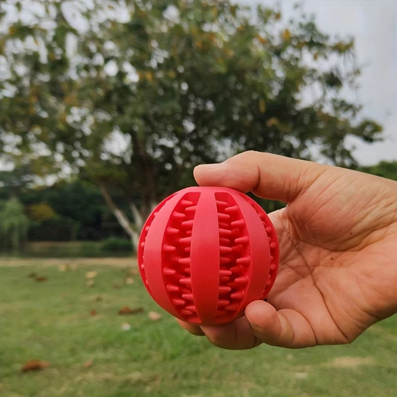 Treat Dispensing Dog Ball – Interactive Rubber Chew Toy for Boredom Relief