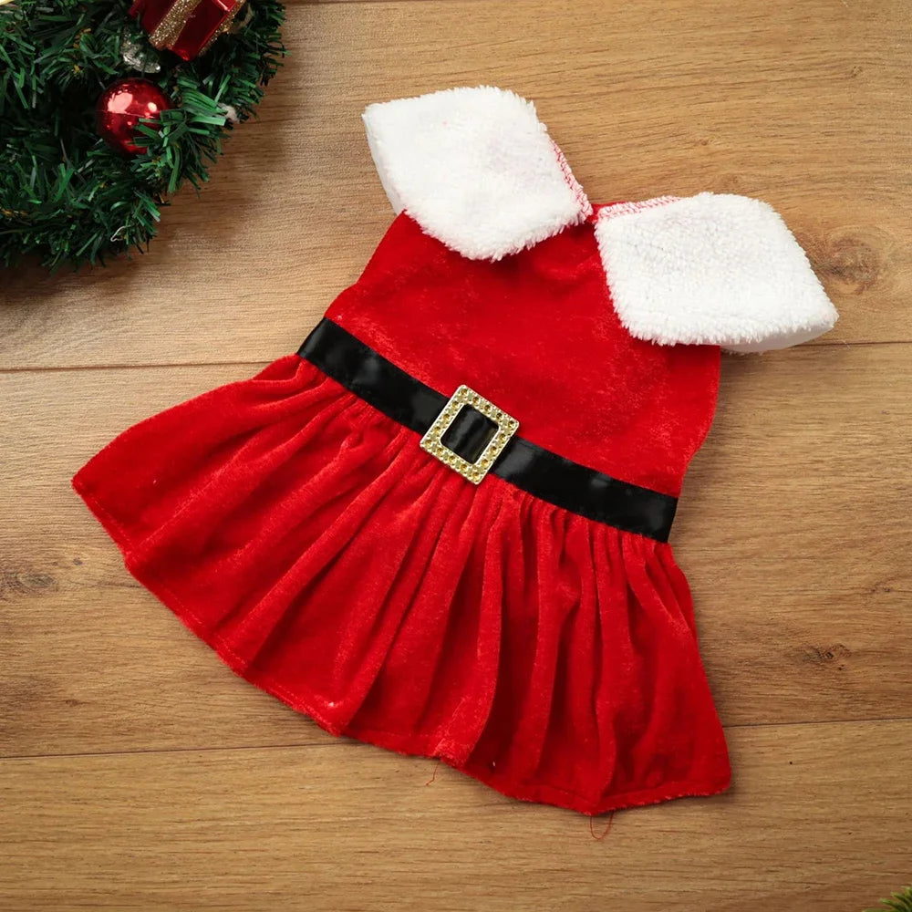 Festive Christmas Dog Dress – Holiday Party Outfit
