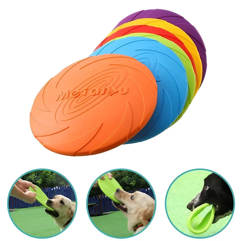 Silicone Dog Flying Disc – Soft Fetch Toy for Outdoor Play & Training
