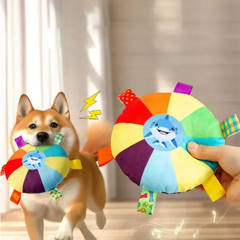 Squeaky Plush Dog Toy – Soft Cartoon Chew & Comfort Toy for Puppies and Small Dogs