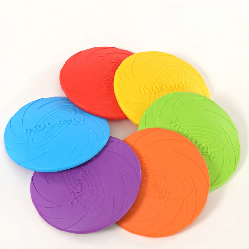 Silicone Dog Flying Disc – Soft Fetch Toy for Outdoor Play & Training