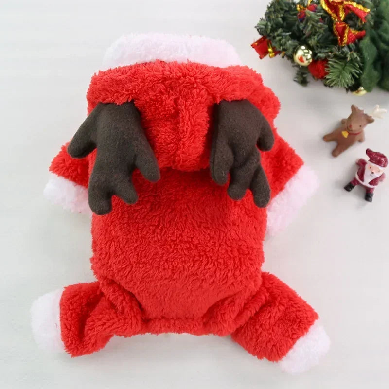 Christmas Dog Hoodie – Red & Green Festive Clothing