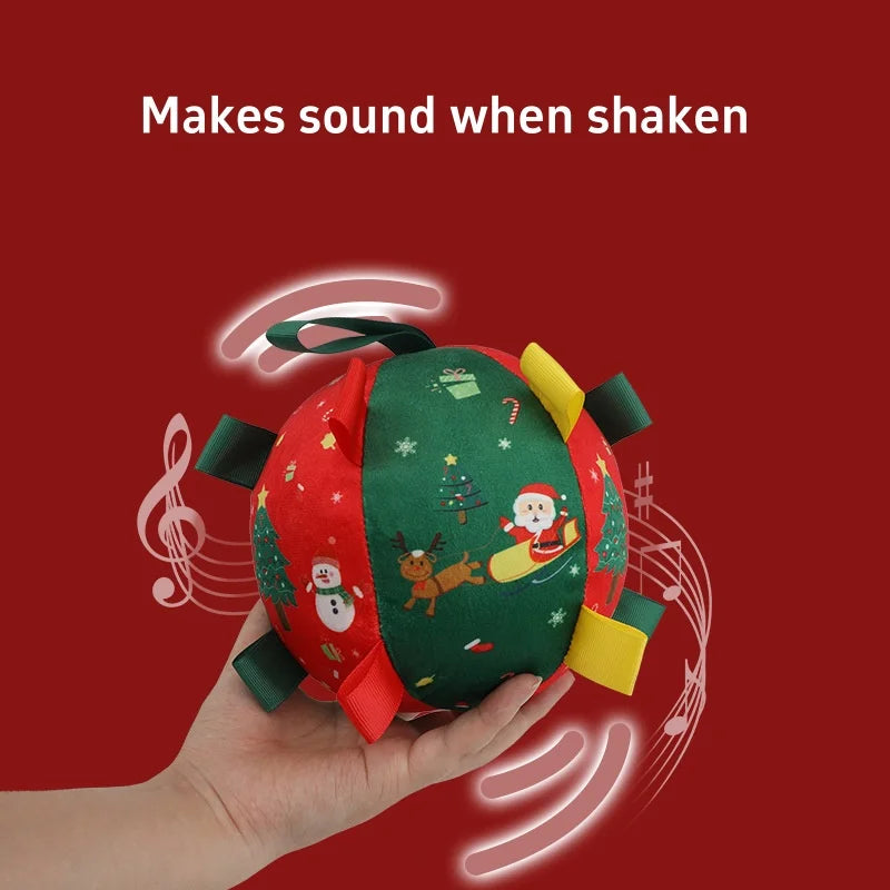 Christmas Squeaky Dog Ball – Red Festive Toy