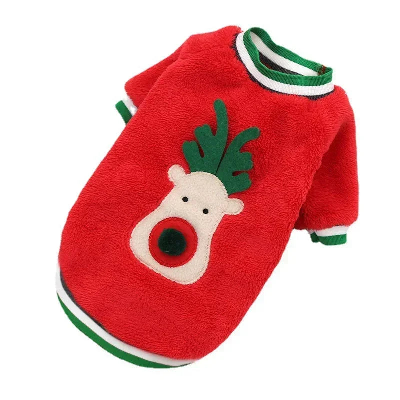 Christmas Dog Hoodie – Red & Green Festive Clothing