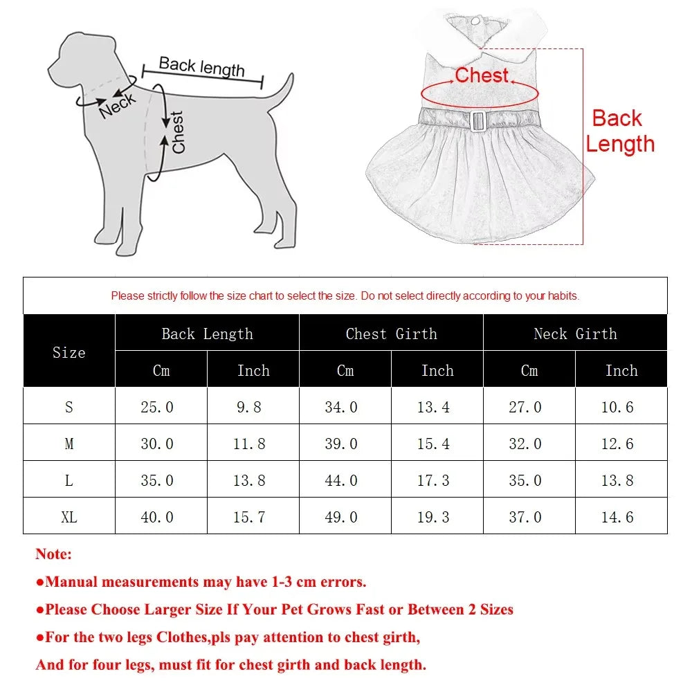 Santa Christmas Dog Costume Dress – Red Festive Outfit