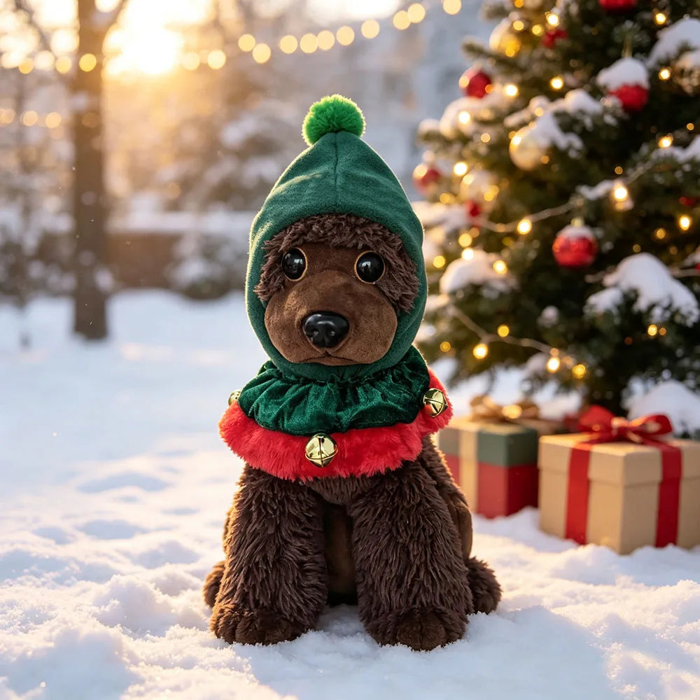 Christmas Dog Hat & Collar Set – Green Festive Accessory