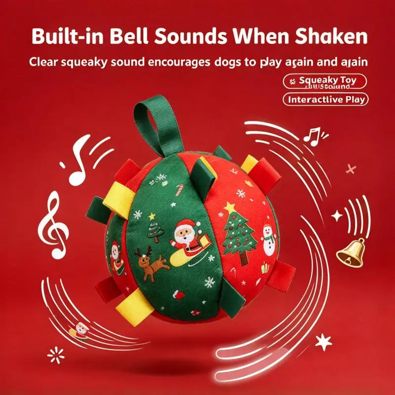 Christmas Squeaky Dog Toy Balls – 1 or 2 Pack
