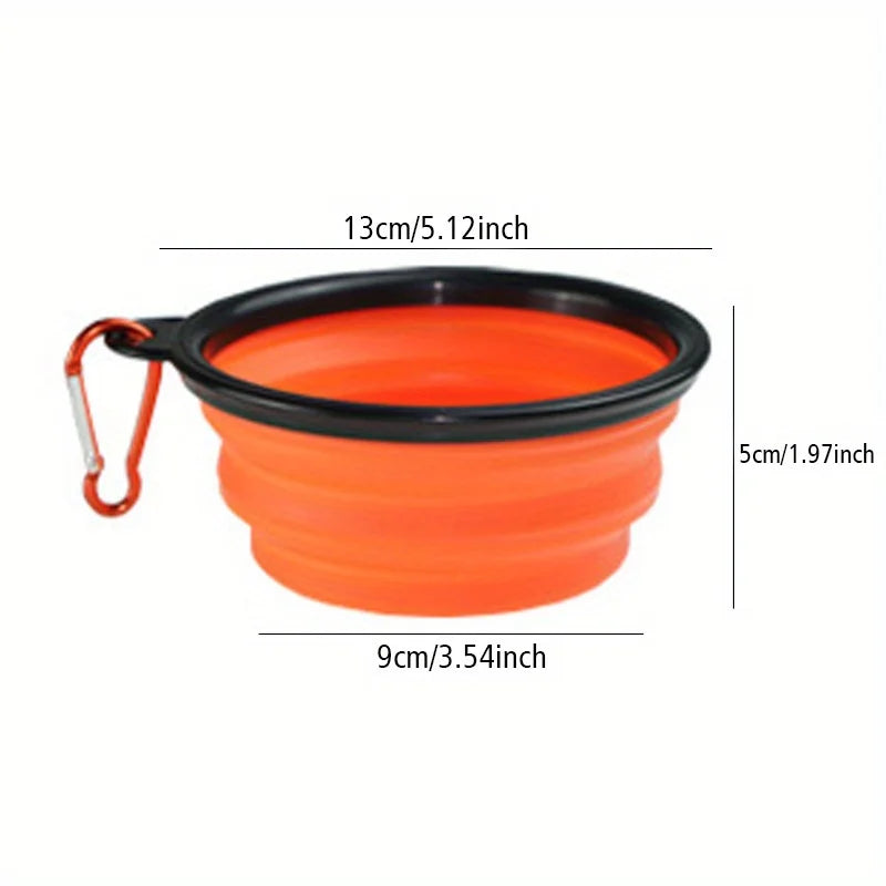 Collapsible Dog Travel Bowl – Portable Silicone Food & Water Bowl for Walking & Outdoor Use