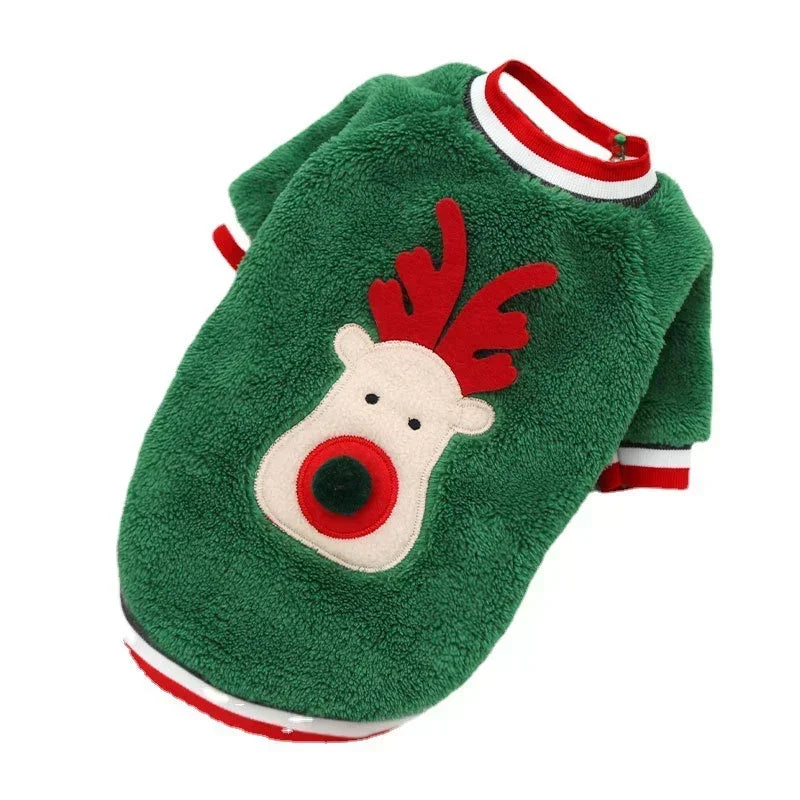 Christmas Dog Hoodie – Red & Green Festive Clothing