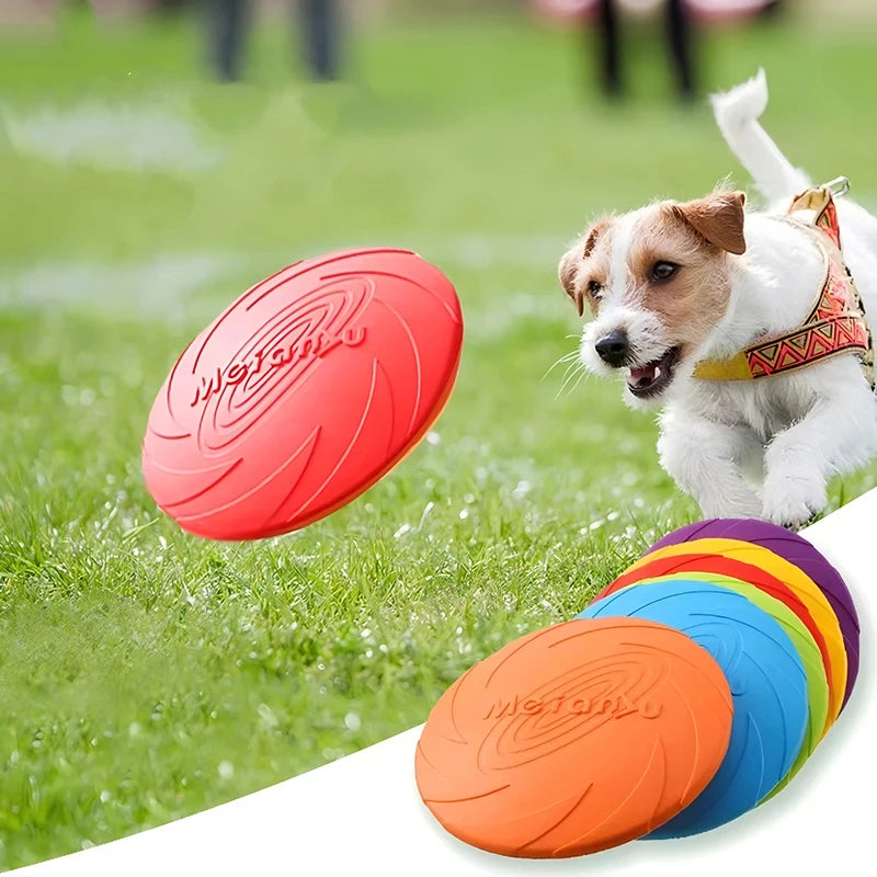 Silicone Dog Flying Disc – Soft Fetch Toy for Outdoor Play & Training