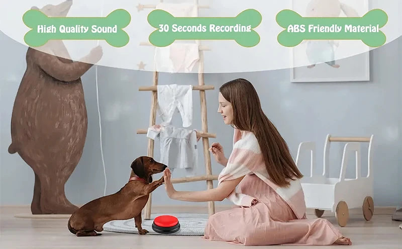 Recordable Dog Talking Button – Interactive Voice Training Toy for Dogs