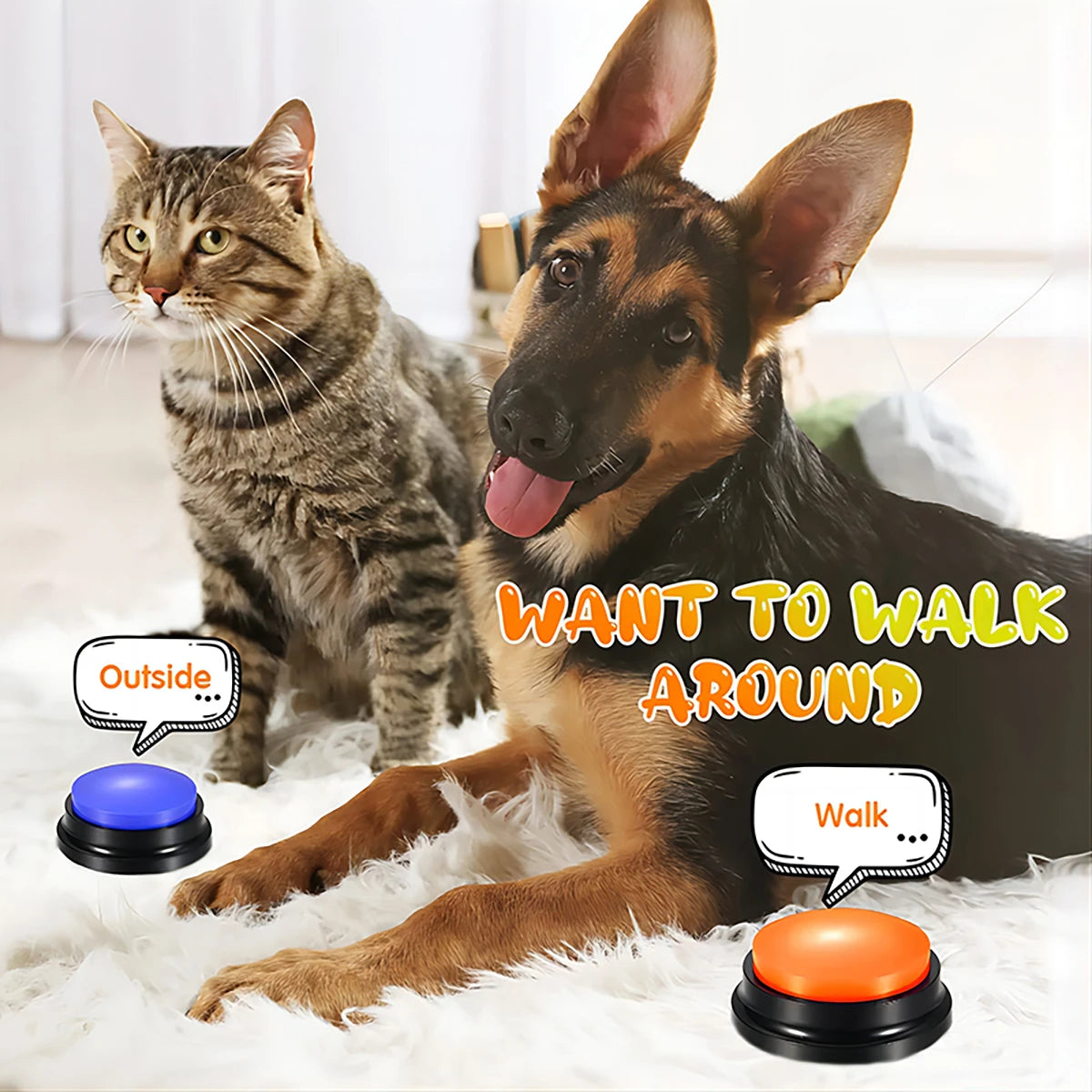 Recordable Dog Talking Button – Interactive Voice Training Toy for Dogs