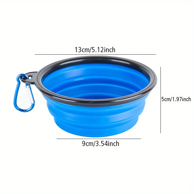 Collapsible Dog Travel Bowl – Portable Silicone Food & Water Bowl for Walking & Outdoor Use