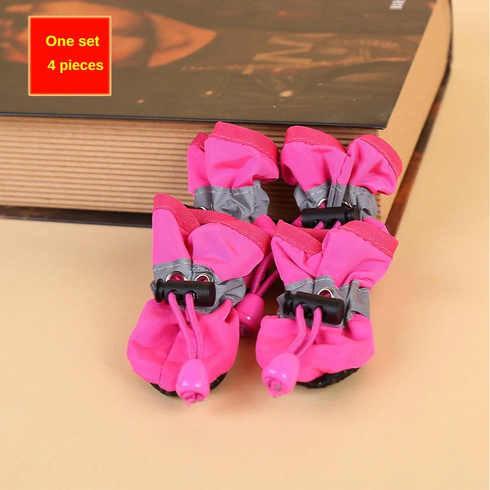 Waterproof Dog Boots – Anti-Slip Paw Protectors for Small Dogs (Set of 4)