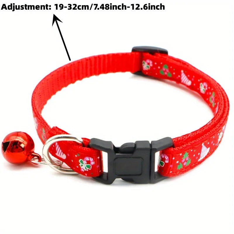 Christmas Dog Collar – Adjustable Festive Collar in Red or Green
