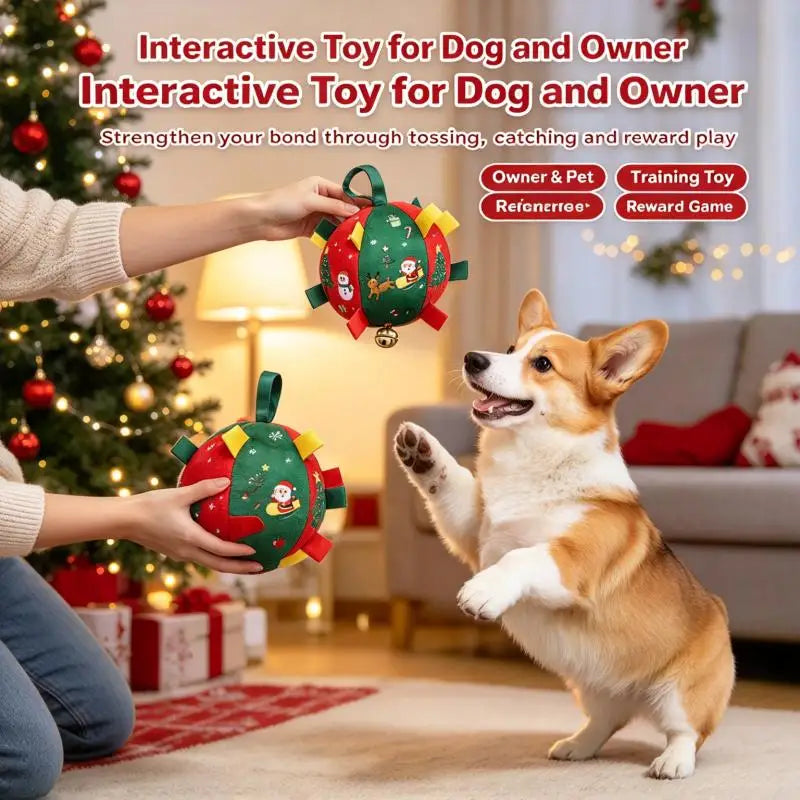 Christmas Squeaky Dog Toy Balls – 1 or 2 Pack