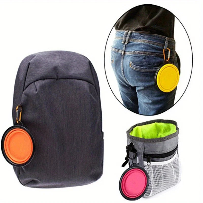 Collapsible Dog Travel Bowl – Portable Silicone Food & Water Bowl for Walking & Outdoor Use