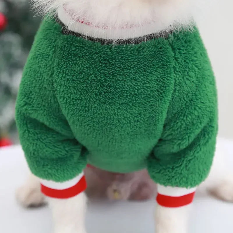 Christmas Dog Hoodie – Red & Green Festive Clothing