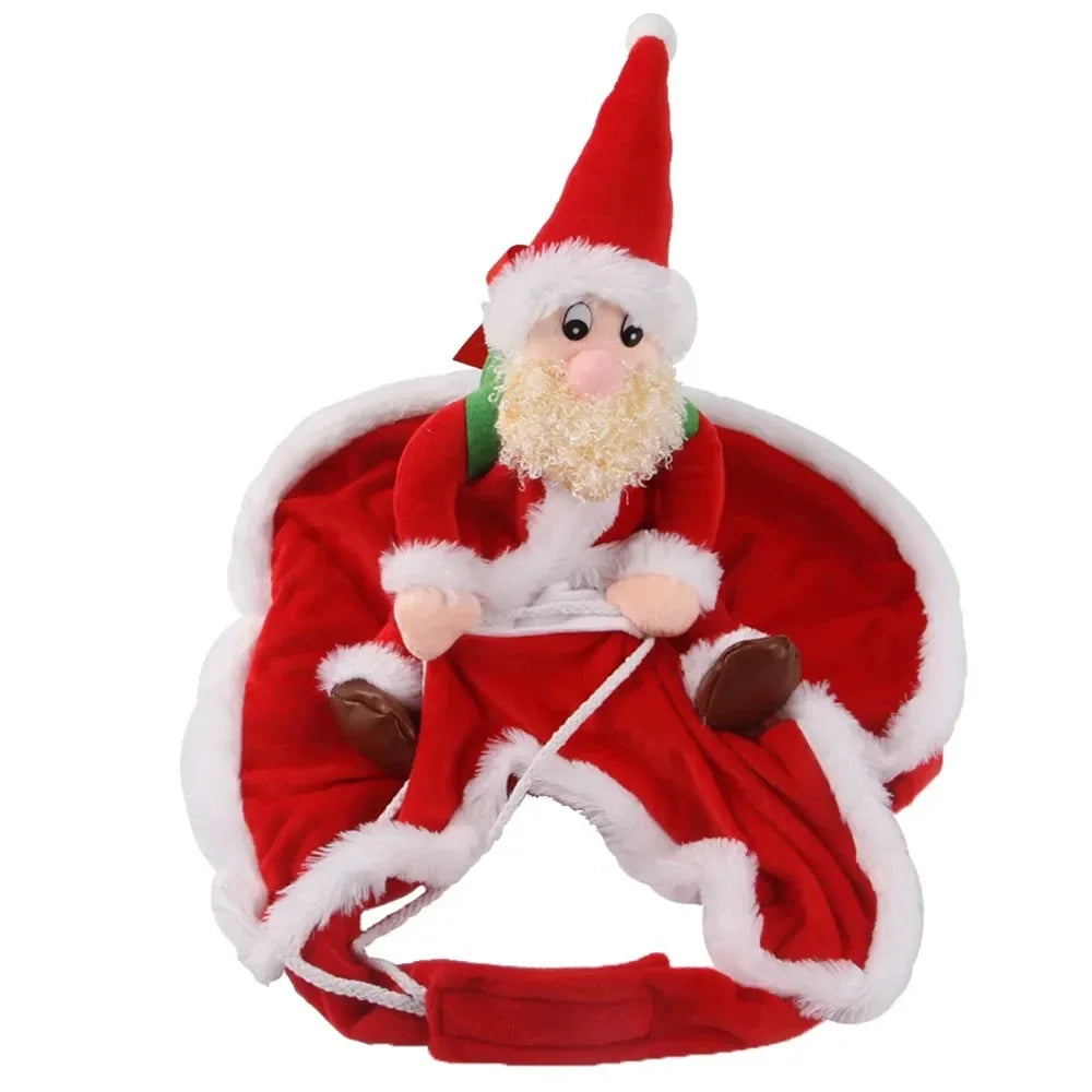 Santa Riding Dog Costume – Funny Christmas Pet Outfit