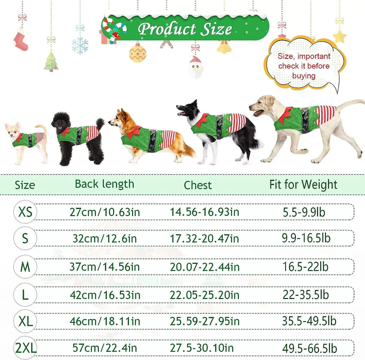 Christmas Elf Dog Costume – Striped Festive Outfit