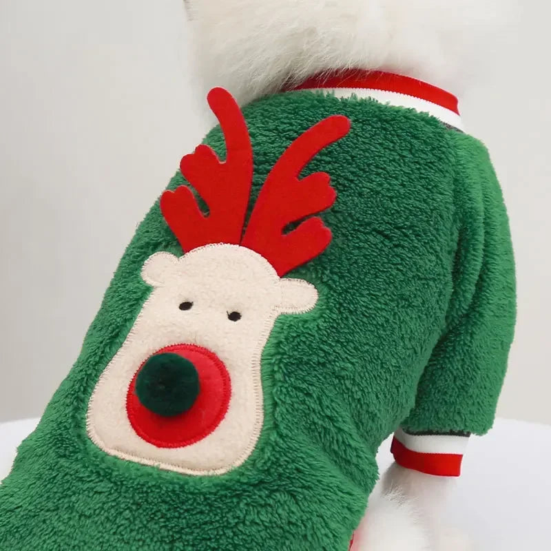 Christmas Dog Hoodie – Red & Green Festive Clothing
