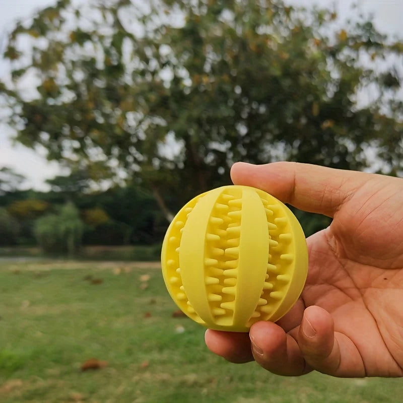 Treat Dispensing Dog Ball – Interactive Rubber Chew Toy for Boredom Relief