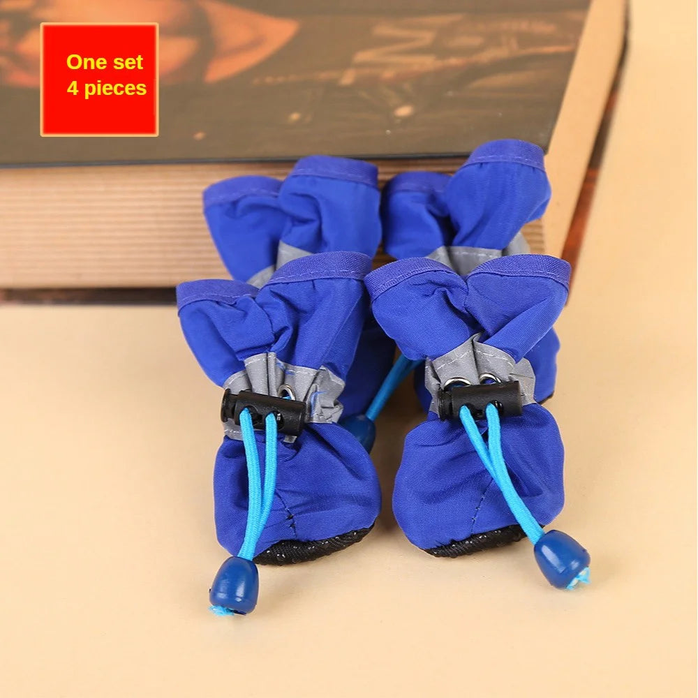 Waterproof Dog Boots – Anti-Slip Paw Protectors for Small Dogs (Set of 4)