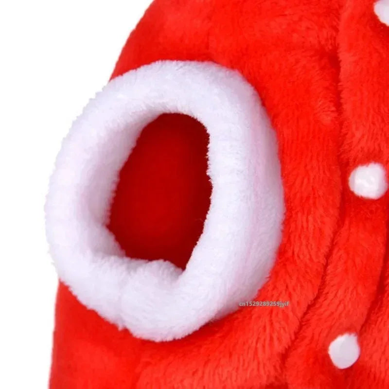 Christmas Dog Hoodie with Antlers – Red Festive Costume
