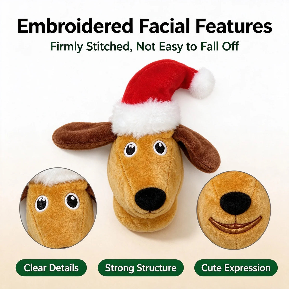 Christmas Dachshund Dog Toy – Plush Squeaky Rope Toy