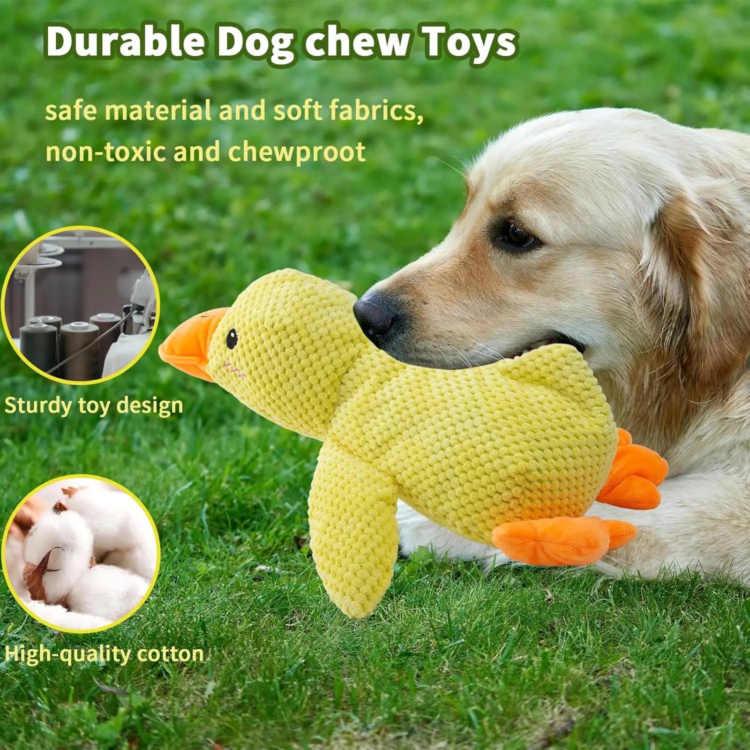 Squeaky Duck Dog Toy – Soft Plush Chew & Comfort Toy for Small & Large Dogs