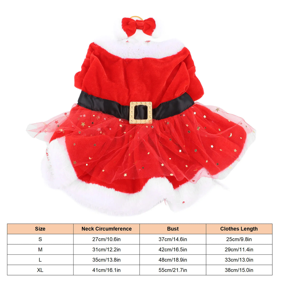 Christmas Dog Bow Costume – Festive Pet Outfit