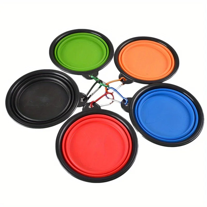 Collapsible Dog Travel Bowl – Portable Silicone Food & Water Bowl for Walking & Outdoor Use