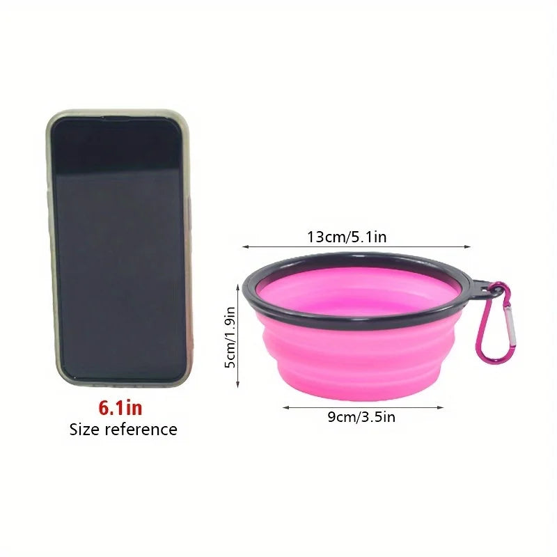 Collapsible Dog Travel Bowl – Portable Silicone Food & Water Bowl for Walking & Outdoor Use