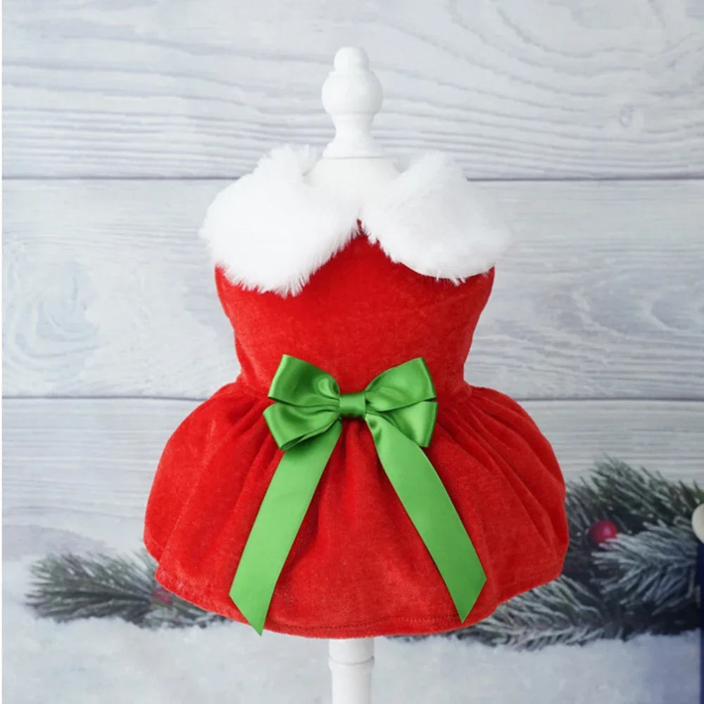 Festive Christmas Dog Dress – Holiday Party Outfit