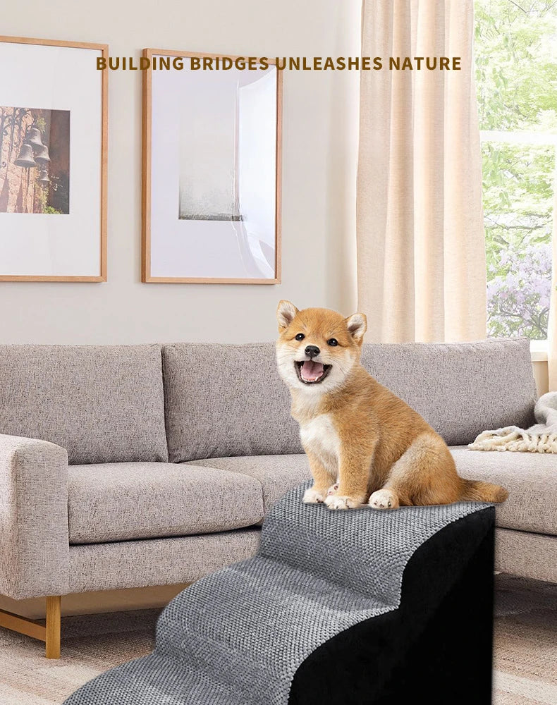 Memory Foam Dog Stairs – Easy Access Pet Steps for Beds & Sofas