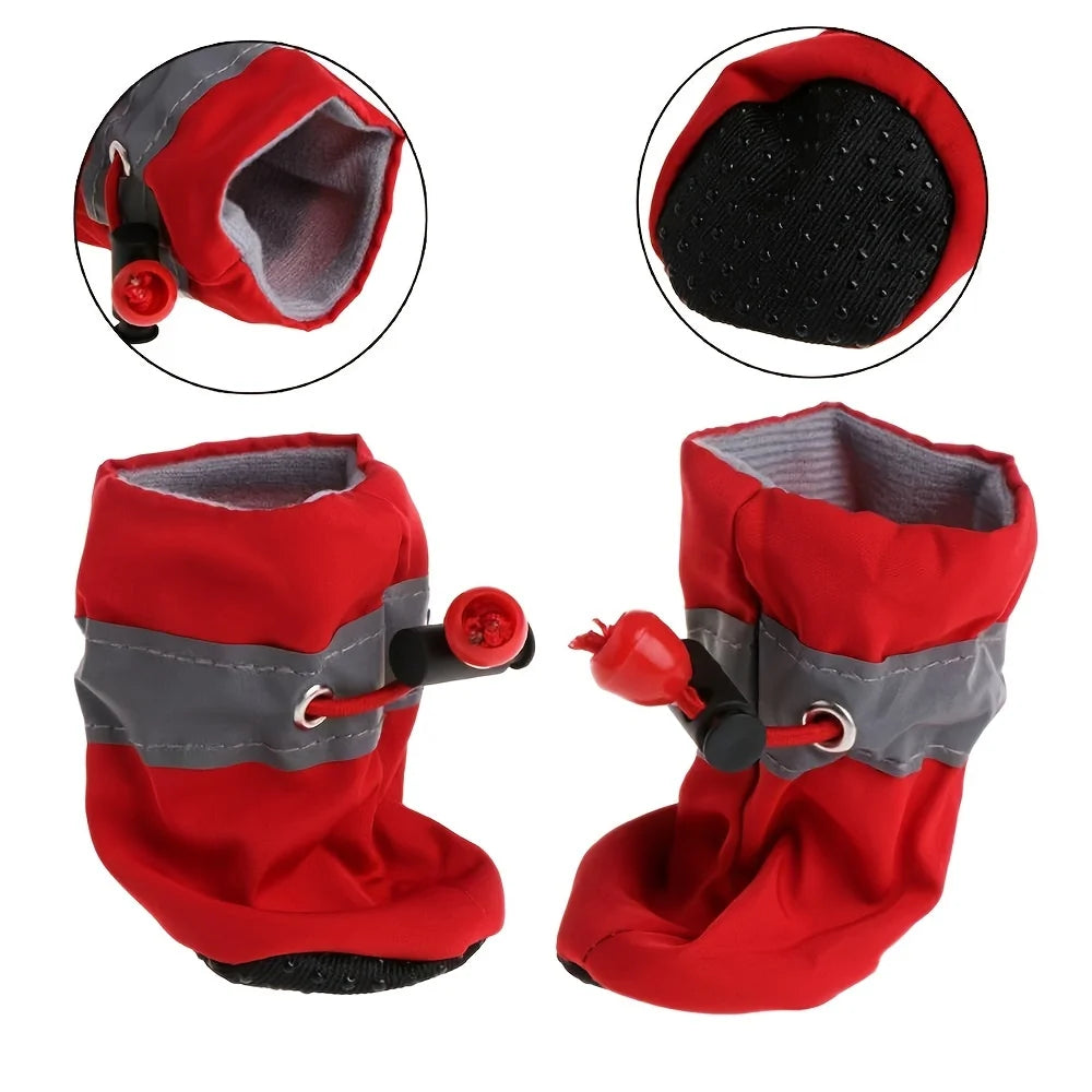 Waterproof Dog Boots – Anti-Slip Paw Protectors for Small Dogs (Set of 4)