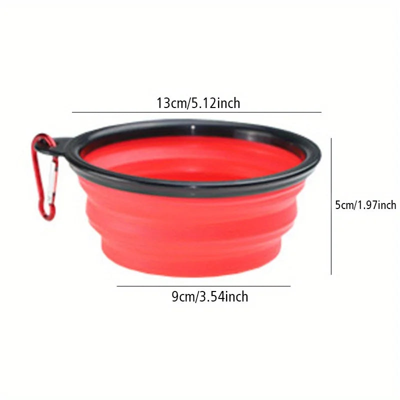 Collapsible Dog Travel Bowl – Portable Silicone Food & Water Bowl for Walking & Outdoor Use