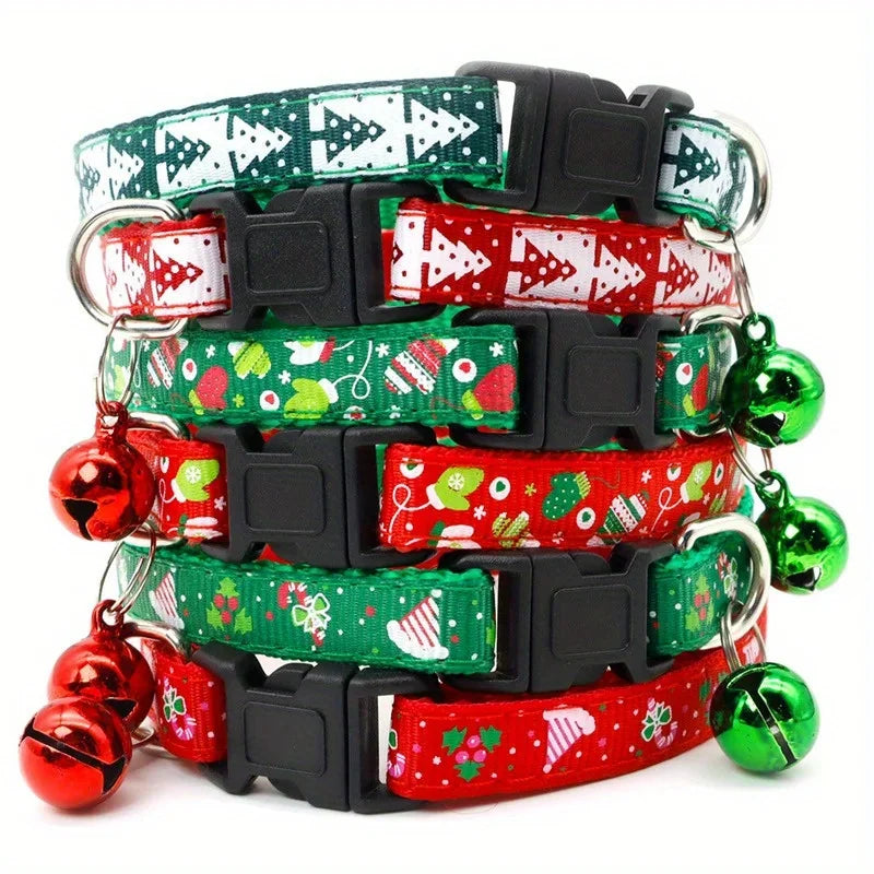 Christmas Dog Collar – Adjustable Festive Collar in Red or Green