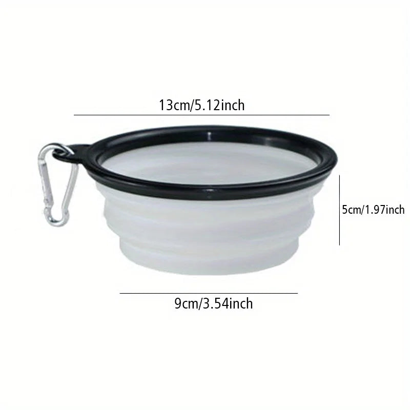 Collapsible Dog Travel Bowl – Portable Silicone Food & Water Bowl for Walking & Outdoor Use