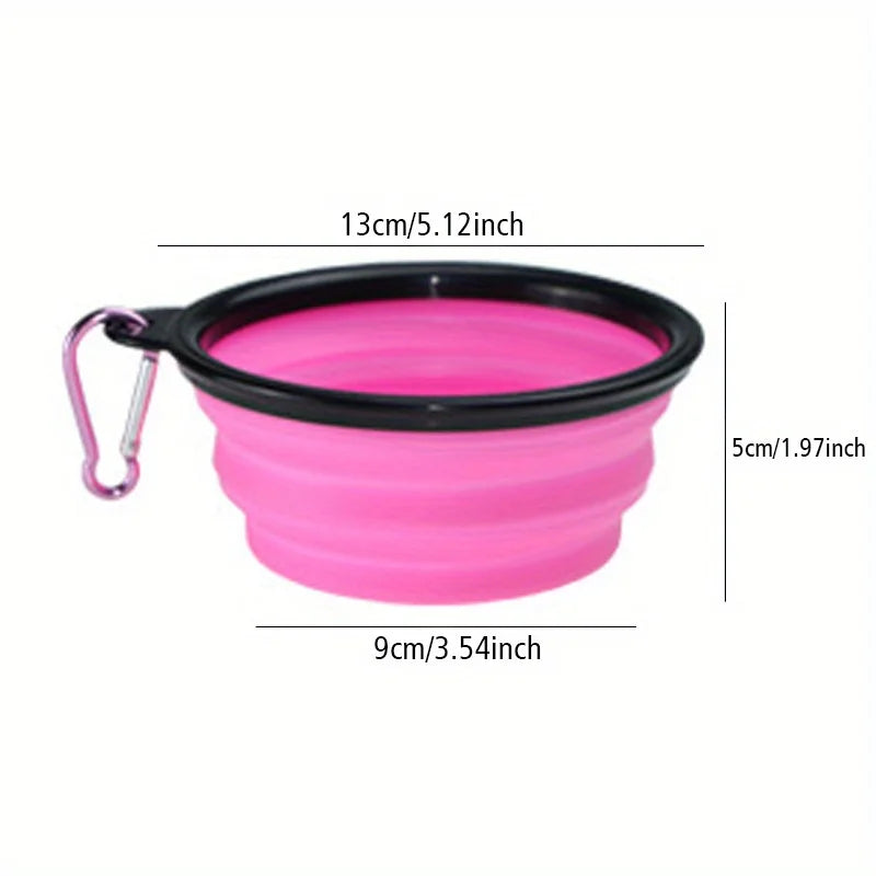 Collapsible Dog Travel Bowl – Portable Silicone Food & Water Bowl for Walking & Outdoor Use