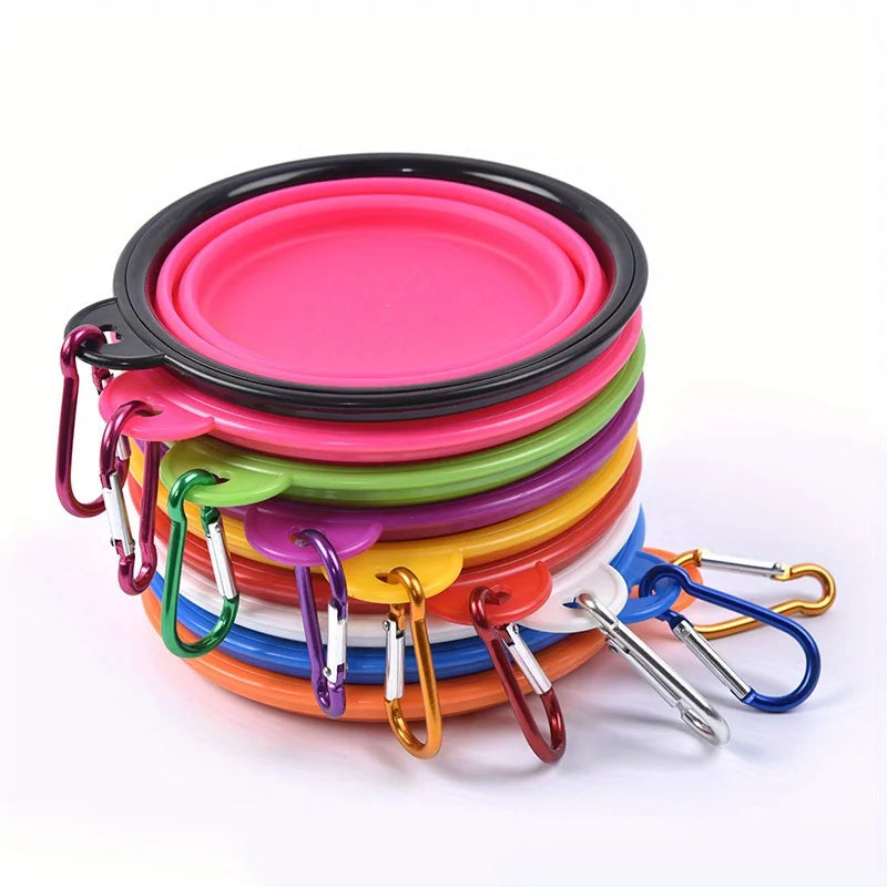 Collapsible Dog Travel Bowl – Portable Silicone Food & Water Bowl for Walking & Outdoor Use
