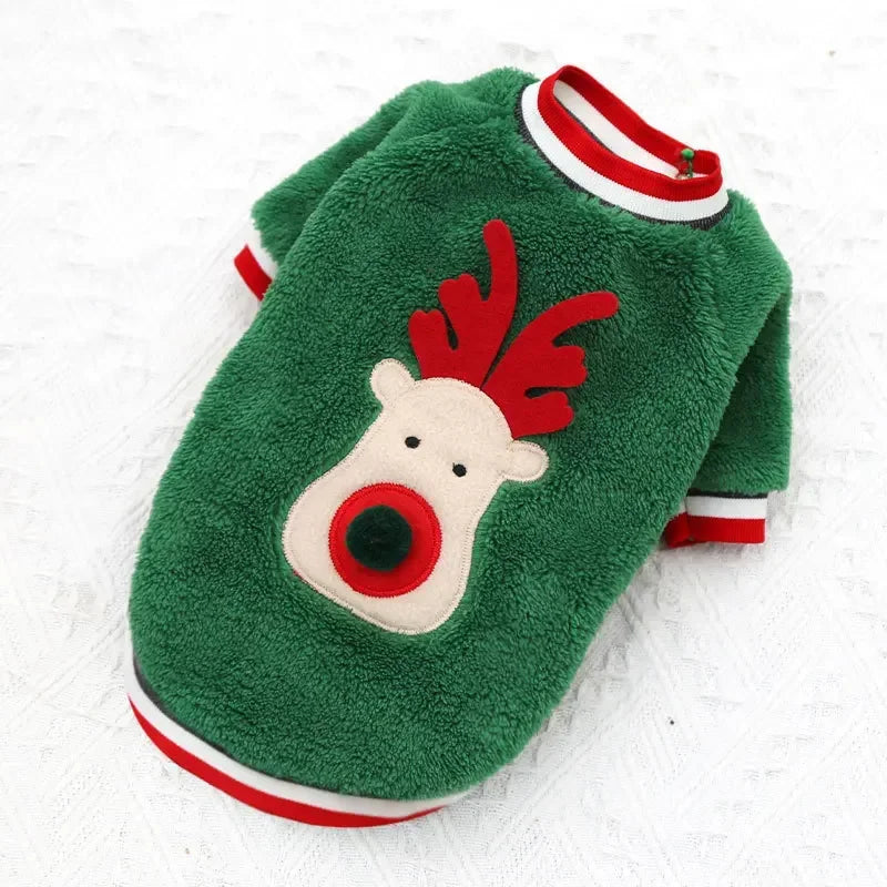 Christmas Dog Hoodie – Red & Green Festive Clothing